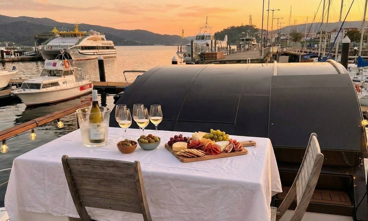 Vigo Boat Rental | Exclusive Boat in Vigo Marina | Private Terrace over the Sea