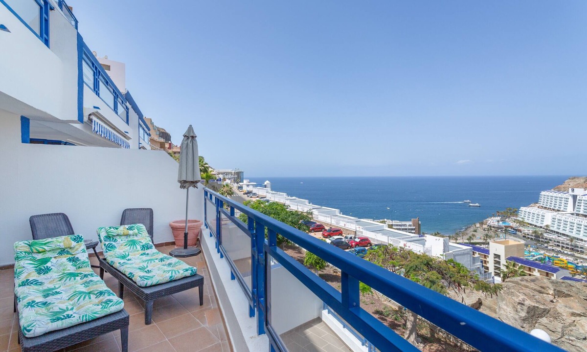 Taurito Apartment | Taurito's Sea Sunset View: Sea Views, Shared Pool & Wi-Fi