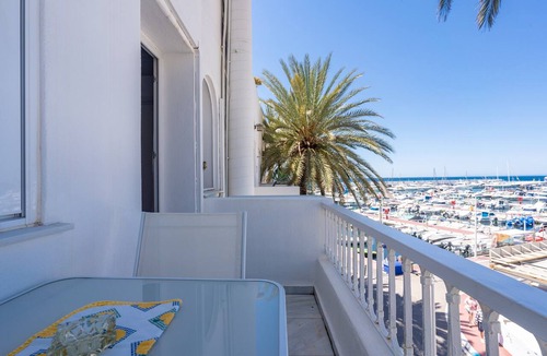 Marbella Seafront Promenade Apartment | Comfortable Apartment at Yacht Club with Sea View, Wi-Fi, and Air Conditioning