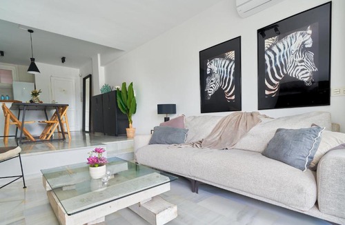 Puerto Banus Apartment | MARBELLA BANUS SUITES - Banús - Premium 1BR - 1BA - Bright & Modern - Outdoor Balcony - Pool - Opposite The Hard Rock Hotel - Walk to Puerto Banús, Beach & El Corte Ing Luxury Shopping