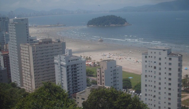 Apt fte beach with panoramic view, 2 bedrooms, Wi-Fi, Aparecida Beach (channel 5) in Santos