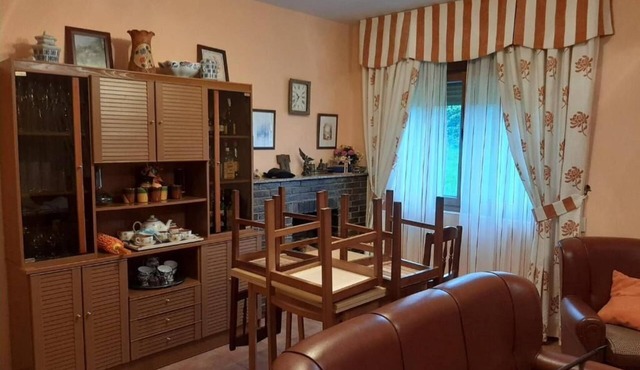 Very cozy house with fireplace and heating